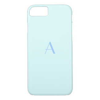 Girly Baby Blue iPhone 7 Hoesje met Monogram