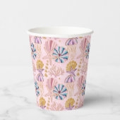 Girly Baby Roze Onder de Zee Glitterig Papieren Bekers (Rechts)