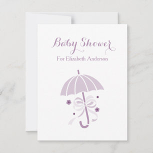 Girly Baby shower Cute Paarse Umbrella met Bow Kaart