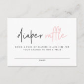 Girly baby shower roze blauw modern luier loterij informatiekaartje (Voorkant)