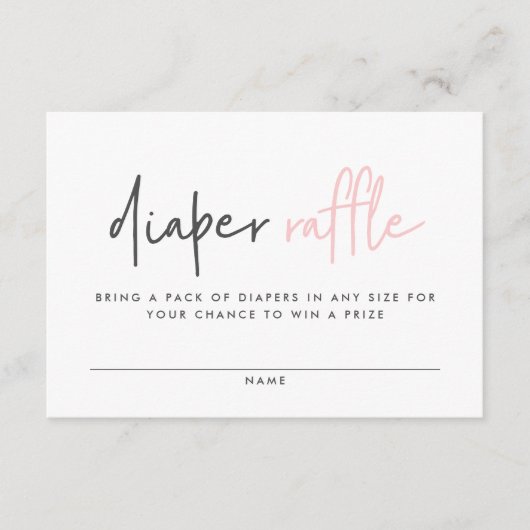 Girly baby shower roze blauw modern luier loterij informatiekaartje (Voorkant)