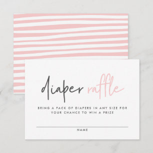 Girly baby shower roze blauw modern luier loterij informatiekaartje