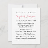 Girly Baby shower Schattigee roze paraplu met boog Kaart (Achterkant)