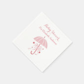 Girly Baby shower Schattigee roze paraplu met boog Servetten (Hoek)