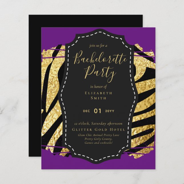  Girly Bachelorette Glam Animal Prints (Voorkant / Achterkant)