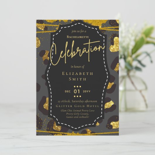  Girly Bachelorette Glam Animal Prints Kaart (Staand voorkant)