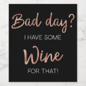 Girly Bad Day Roos Gold Wijn Etiket (Enkel label)