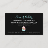 Girly bakkerij Schattige blauw cupcake met roze bl Visitekaartje (Achterkant)