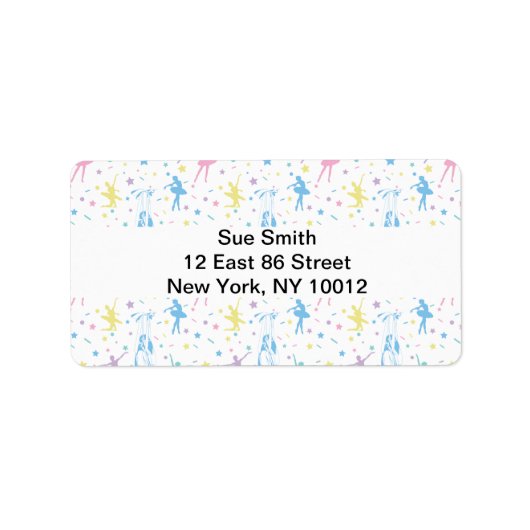 Girly Ballerina Dancer - Ballet Pattern Etiket (Voorkant)