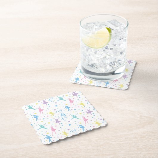 Girly Ballerina Dancer - Ballet Pattern Kartonnen Onderzetters (Insitu)