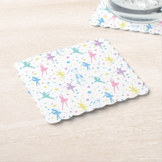Girly Ballerina Dancer - Ballet Pattern Kartonnen Onderzetters (Gebogen)