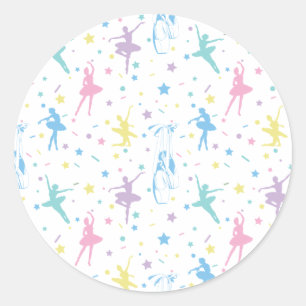 Girly Ballerina Dancer - Ballet Pattern Ronde Sticker