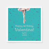 Girly Ballerina Roze Tutu Kleurrijke Sterren Turqu Servet (Voorkant)