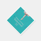 Girly Ballerina Roze Tutu Kleurrijke Sterren Turqu Servet (Hoek)