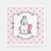 Girly Ballet Princess Old English Sheepdog Gray 1 Servet (Voorkant)