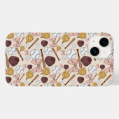 Girly Baseball Bow Pattern Phone Case (Achterkant (horizontaal))