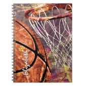 Girly Basketball gepersonaliseerd Notitieboek (Voorkant)