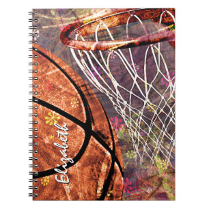 Girly Basketball gepersonaliseerd Notitieboek