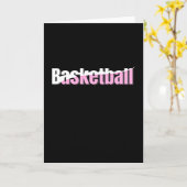 Girly Basketbalster Roze Typografie Kaart (Gele Bloem)