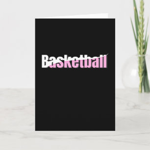 Girly Basketbalster Roze Typografie Kaart