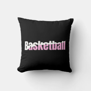 Girly Basketbalster Roze Typografie Kussen