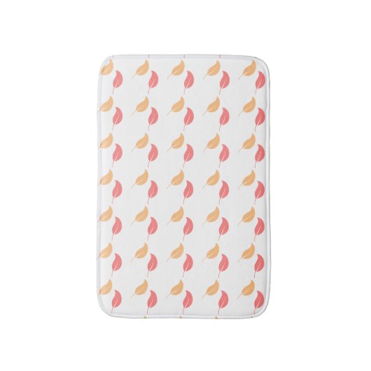 Girly Bath Mat Roze gele bladeren (Voorkant Verticaal)