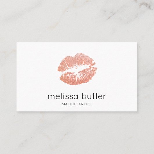 Girly Beauty Lips Modern Wit Visitekaartje (Voorkant)