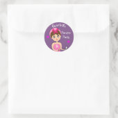 Girly Beauty Pamper Party Gepersonaliseerd Ronde Sticker (Tas)