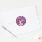 Girly Beauty Pamper Party Gepersonaliseerd Ronde Sticker (Envelop)