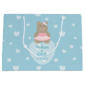 Girly Beer Cub Princess Baby First Birthday Party Groot Cadeauzakje (Voorkant)