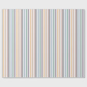 Girly Beige Blue Wide Horizontal Stripes Pattern Cadeaupapier (Vlak)