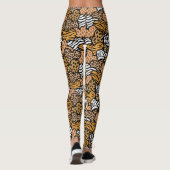 Girly Beige Dierenprint Hart Speels Patroon Leggings (Achterkant)