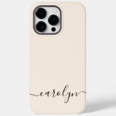 Girly Beige Monogram Moderne Script Persoonlijke n Case-Mate iPhone Case (Achterkant)