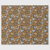 Girly Beige speelse dierenprint harten Cadeaupapier (Vlak)