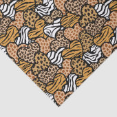 Girly Beige Speelse Dierenprint Harten Naam Tissuepapier (Detail)