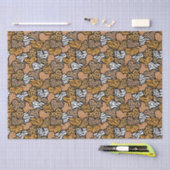 Girly Beige Speelse Dierenprint Harten Naam Tissuepapier (Craft)