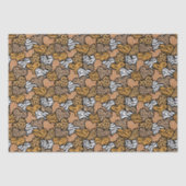 Girly Beige Speelse Dierenprint Harten Naam Tissuepapier (Voorkant)