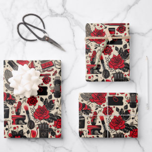 Girly betegelde partij patroon inpakpapier vel