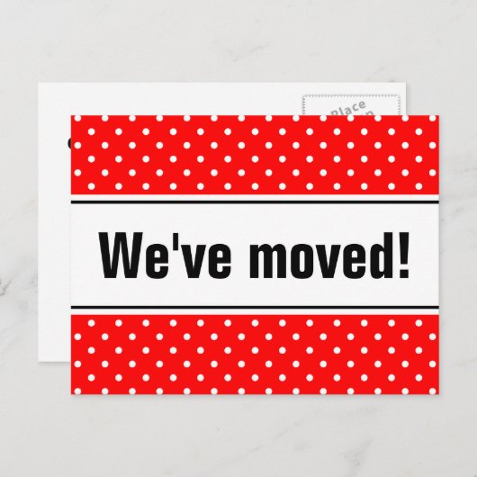 Girly bewegende briefkaarten | rode en witte stipp (Voorkant / Achterkant)