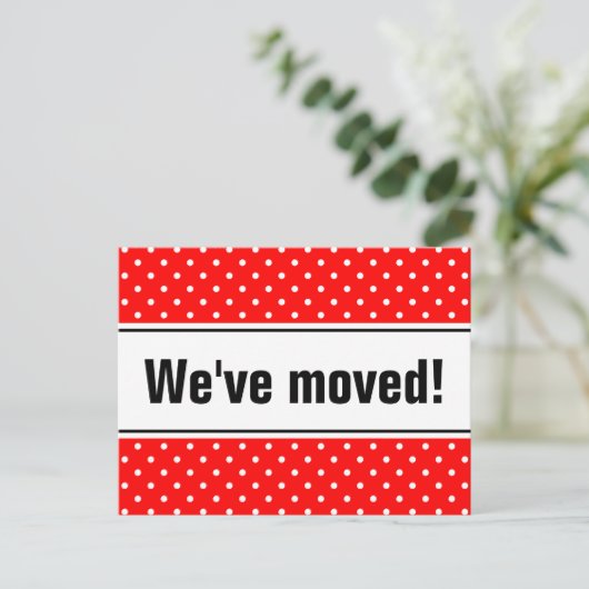 Girly bewegende briefkaarten | rode en witte stipp (Staand voorkant)