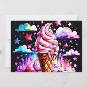 Girly bewerkbaar Ice Cream Baby shower Kaart (Achterkant)