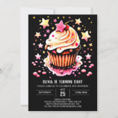 Girly bewerkbare Muffin Delight Verjaardag Kaart (Voorkant)