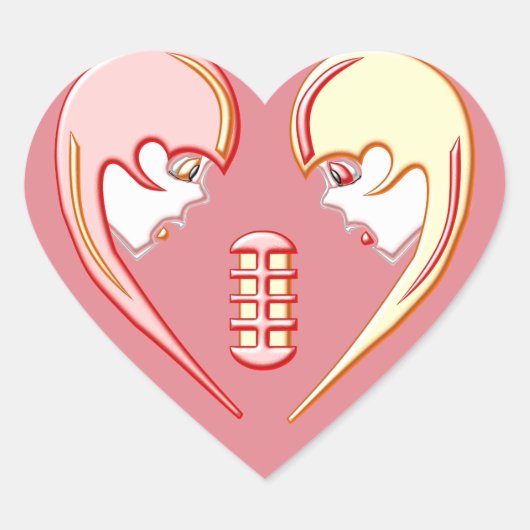 Girly BFF Karaoke Love Heart Hart Sticker (Voorkant)