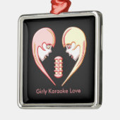 Girly BFF Karaoke Love Heart Metalen Ornament (Links)