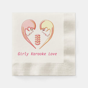 Girly BFF Karaoke Love Heart Servetten
