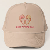 Girly BFF Karaoke Love Heart Trucker Pet (Voorkant)