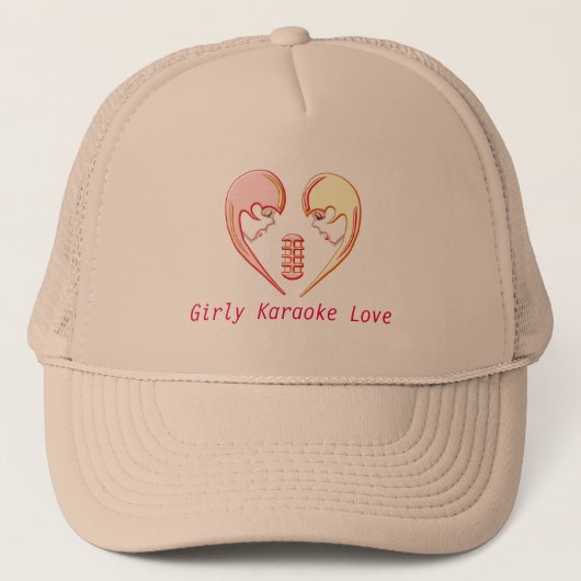 Girly BFF Karaoke Love Heart Trucker Pet (Voorkant)