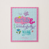Girly Bible Verse Fearful en Wonderful Made Legpuzzel (Verticaal)
