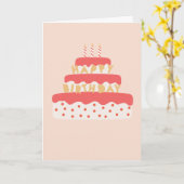 Girly Birthday Cake with Candles Sprinkles roze Kaart (Gele Bloem)