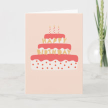 Girly Birthday Cake with Candles Sprinkles roze